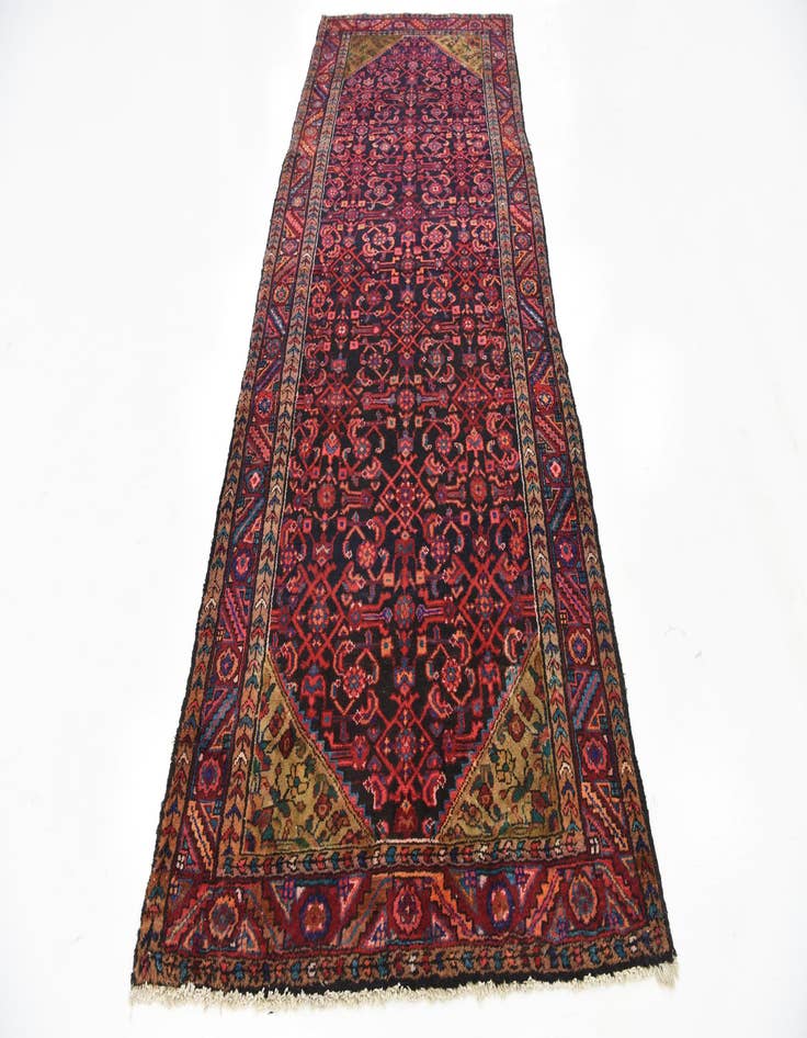 Detail image of 3' 11 x 10' Hand Knotted Hossainabad Persian Wool Runner Rug