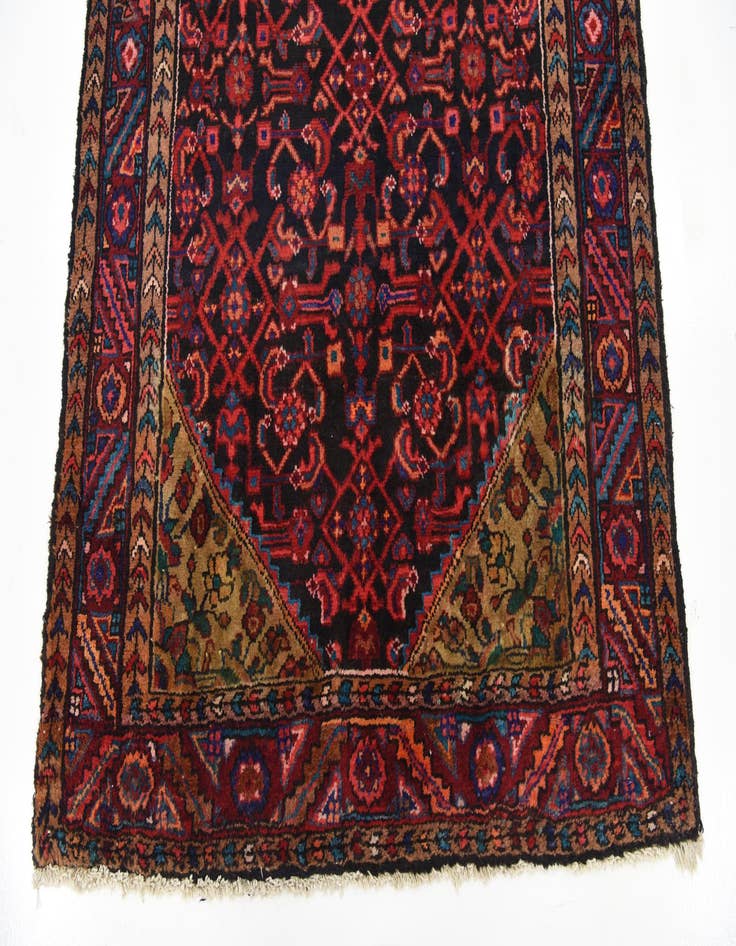 Detail image of 3' 11 x 10' Hand Knotted Hossainabad Persian Wool Runner Rug