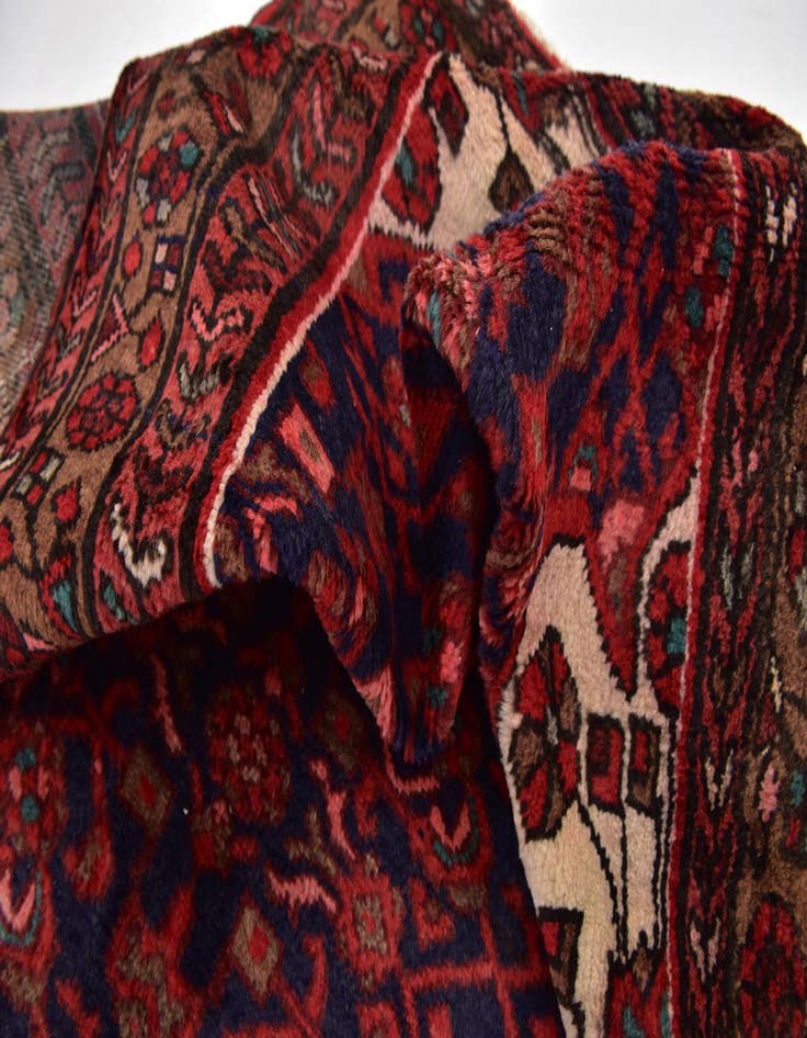 Detail image of  4' x 10' 2  Hand Knotted Hossainabad Persian Wool Runner Rug