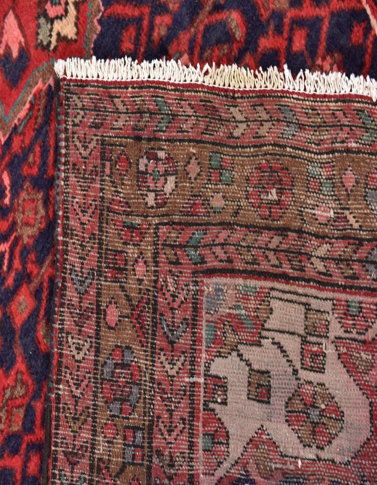 Detail image of  4' x 10' 2  Hand Knotted Hossainabad Persian Wool Runner Rug