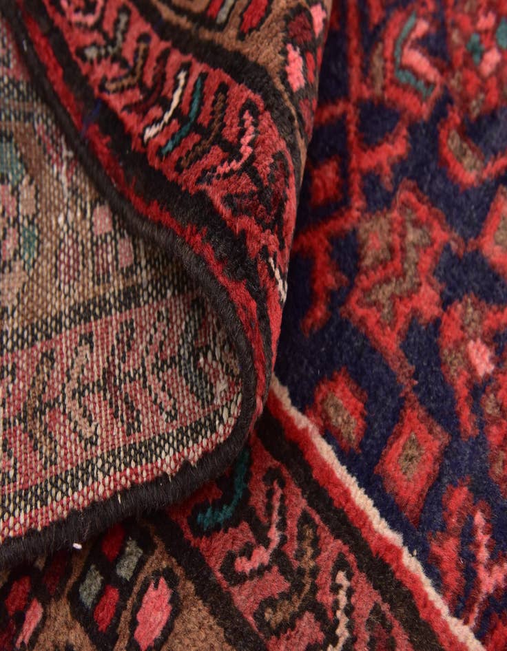Detail image of  4' x 10' 2  Hand Knotted Hossainabad Persian Wool Runner Rug