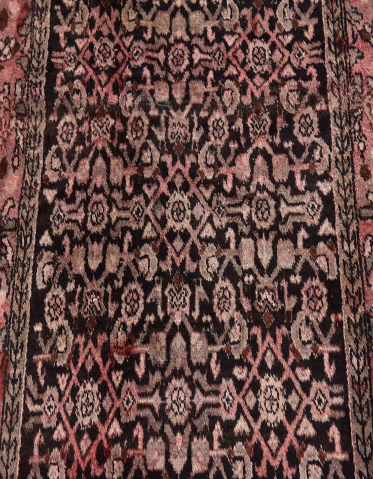Detail image of  4' 2 x 10' 3  Hand Knotted Hossainabad Persian Wool Runner Rug