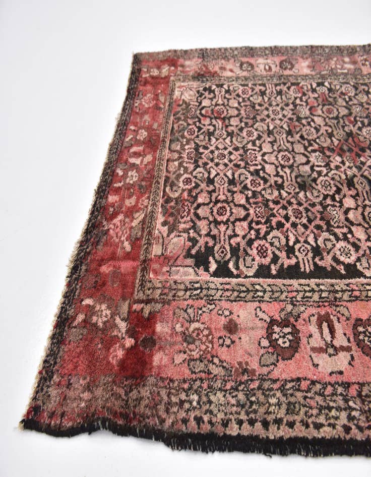 Detail image of  4' 2 x 10' 3  Hand Knotted Hossainabad Persian Wool Runner Rug