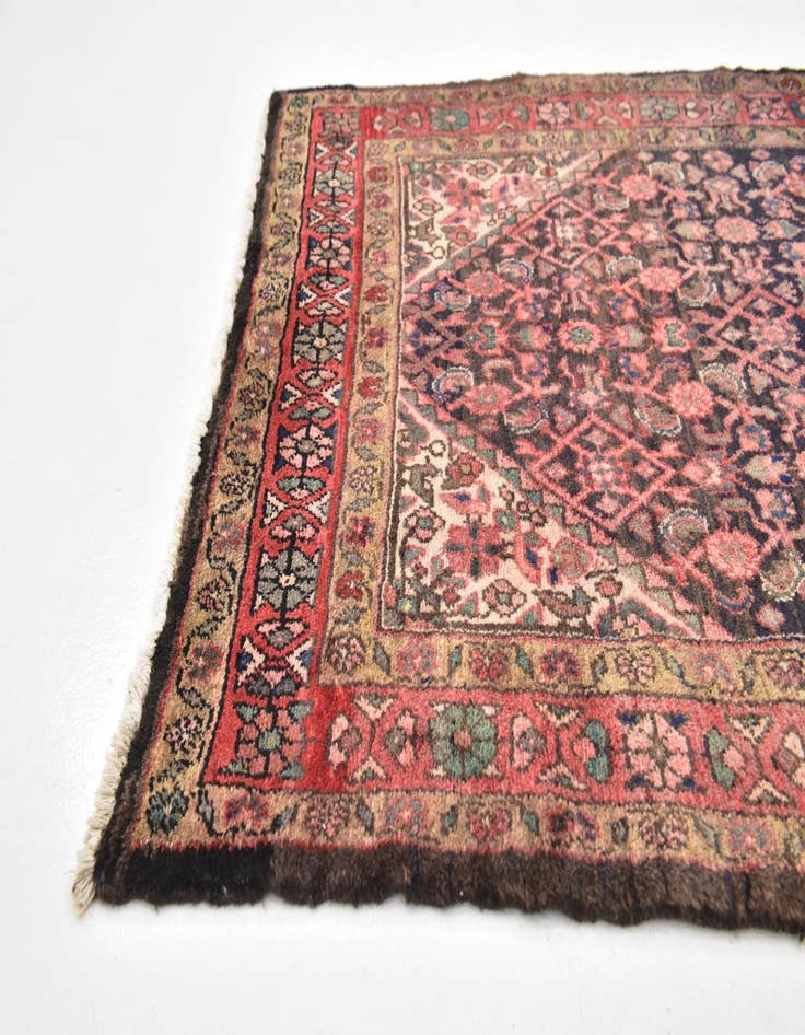 Detail image of  3' 9 x 10'  Hand Knotted Hossainabad Persian Wool Runner Rug