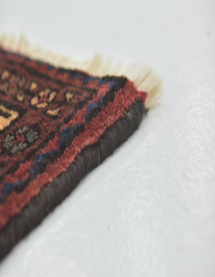 Detail image of 3' 10 x 9' 10 Hand Knotted Hossainabad Persian Wool Runner Rug