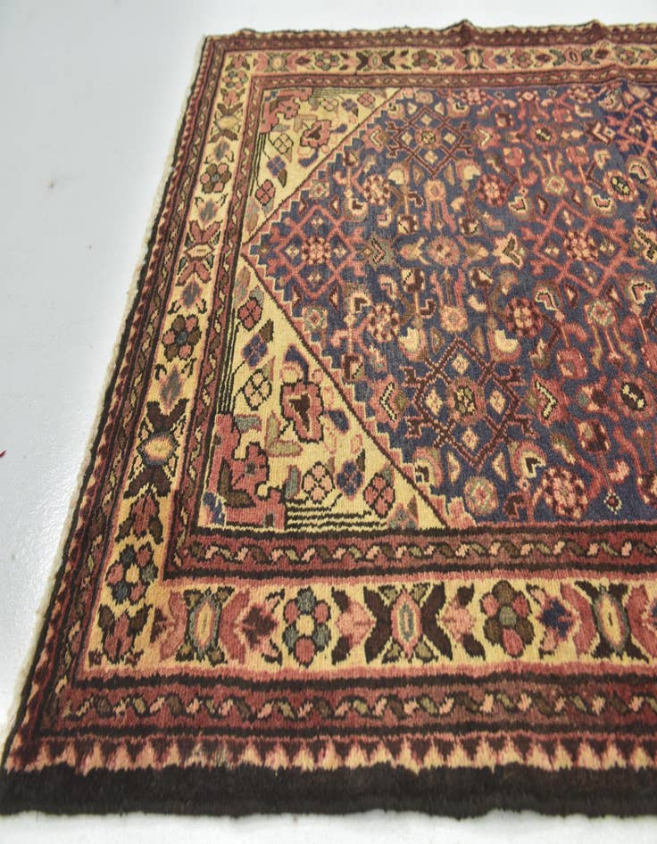 Detail image of  3' 10 x 10'  Hand Knotted Hossainabad Persian Wool Runner Rug