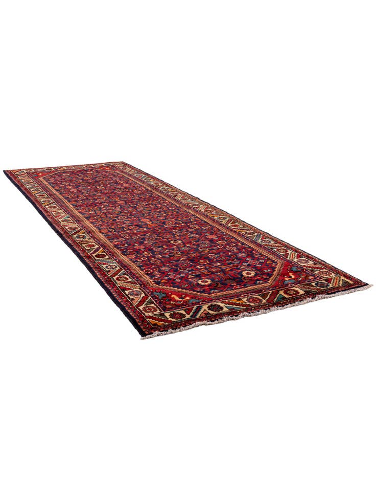 Detail image of  4' x 10' 8  Hand Knotted Hossainabad Persian Wool Runner Rug