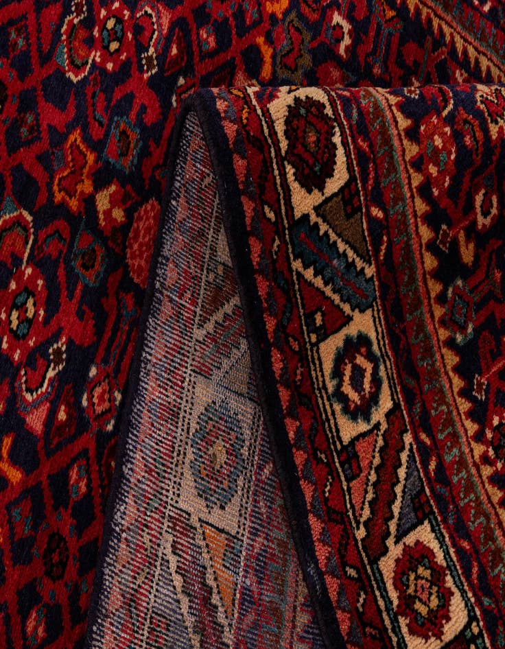Detail image of  4' x 10' 8  Hand Knotted Hossainabad Persian Wool Runner Rug