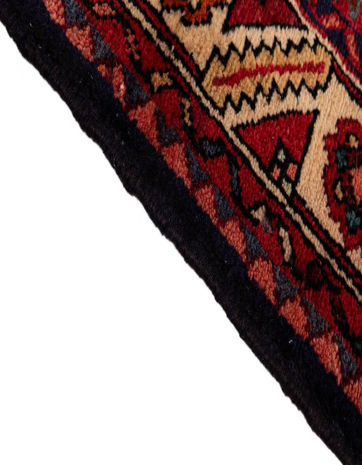 Detail image of  4' x 10' 8  Hand Knotted Hossainabad Persian Wool Runner Rug