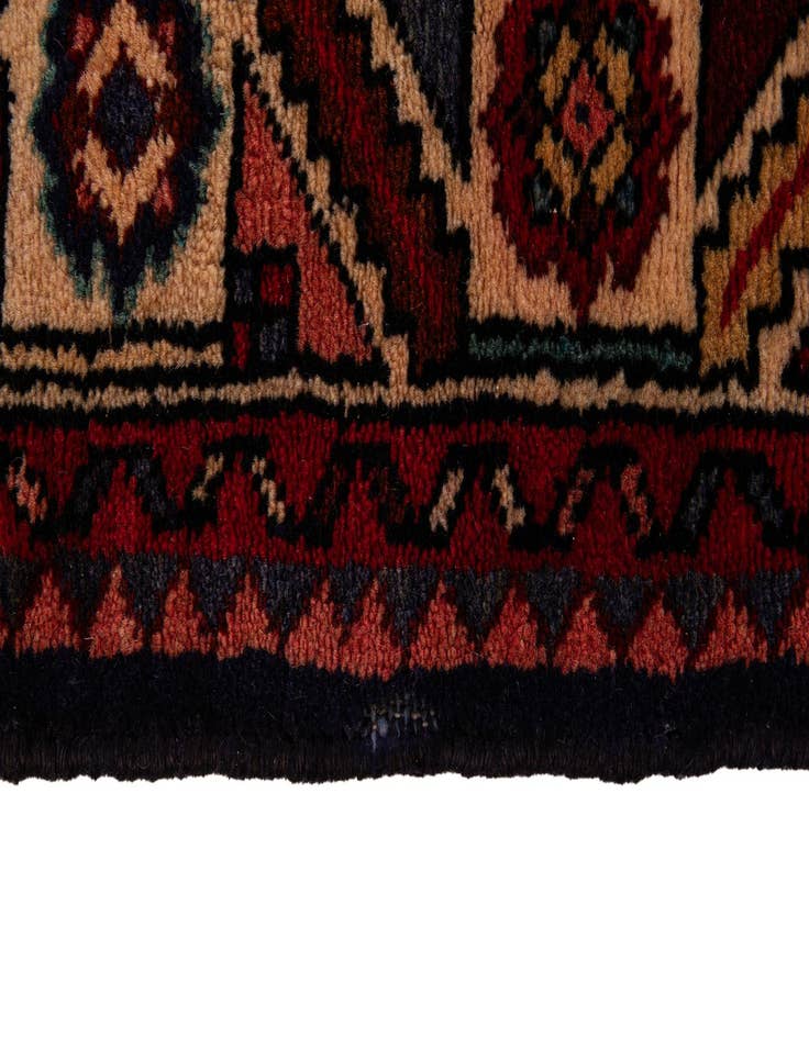 Detail image of  4' x 10' 8  Hand Knotted Hossainabad Persian Wool Runner Rug