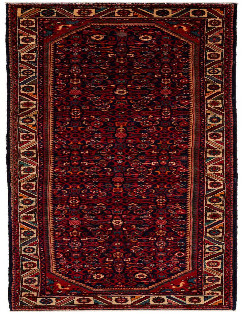 Primary image 4' x 10' 8 Hand Knotted Hossainabad Persian Wool Runner Rug