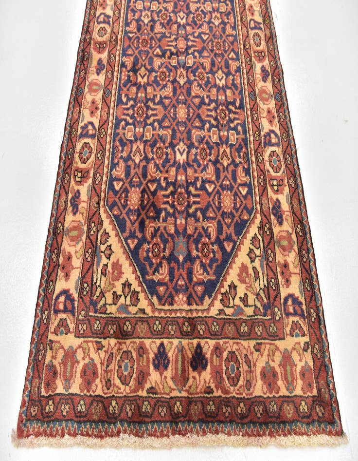 Detail image of 3' 6 x 10' 2 Hand Knotted Hossainabad Persian Wool Runner Rug