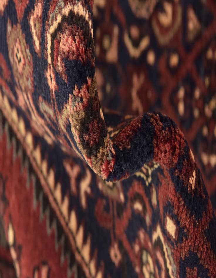 Detail image of  3' 10 x 11'  Hand Knotted Hossainabad Persian Wool Runner Rug