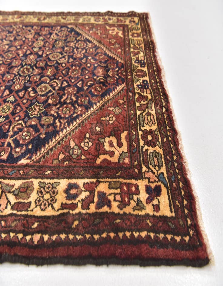 Detail image of  3' 10 x 11'  Hand Knotted Hossainabad Persian Wool Runner Rug