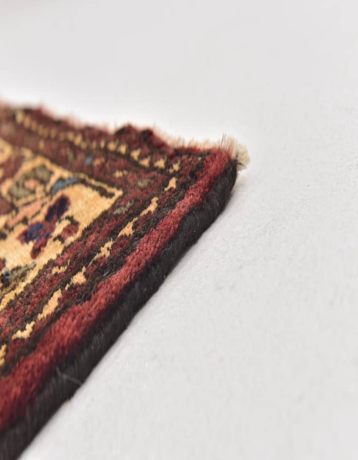 Detail image of  3' 10 x 11'  Hand Knotted Hossainabad Persian Wool Runner Rug