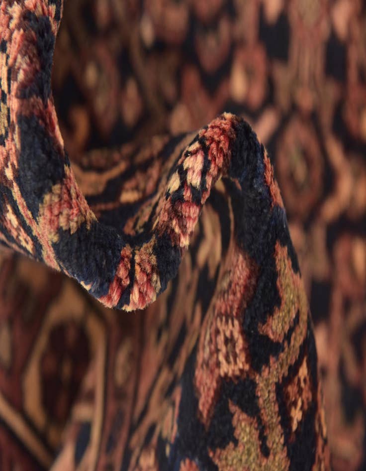 Detail image of  3' 9 x 9' 10  Hand Knotted Hossainabad Persian Wool Runner Rug