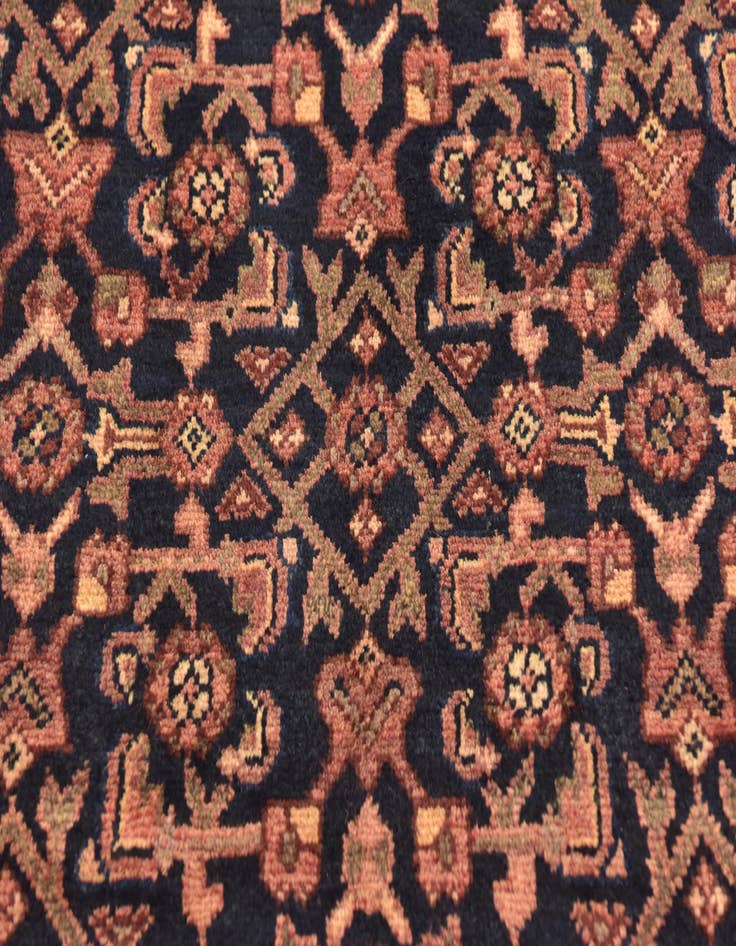 Detail image of  3' 9 x 9' 10  Hand Knotted Hossainabad Persian Wool Runner Rug