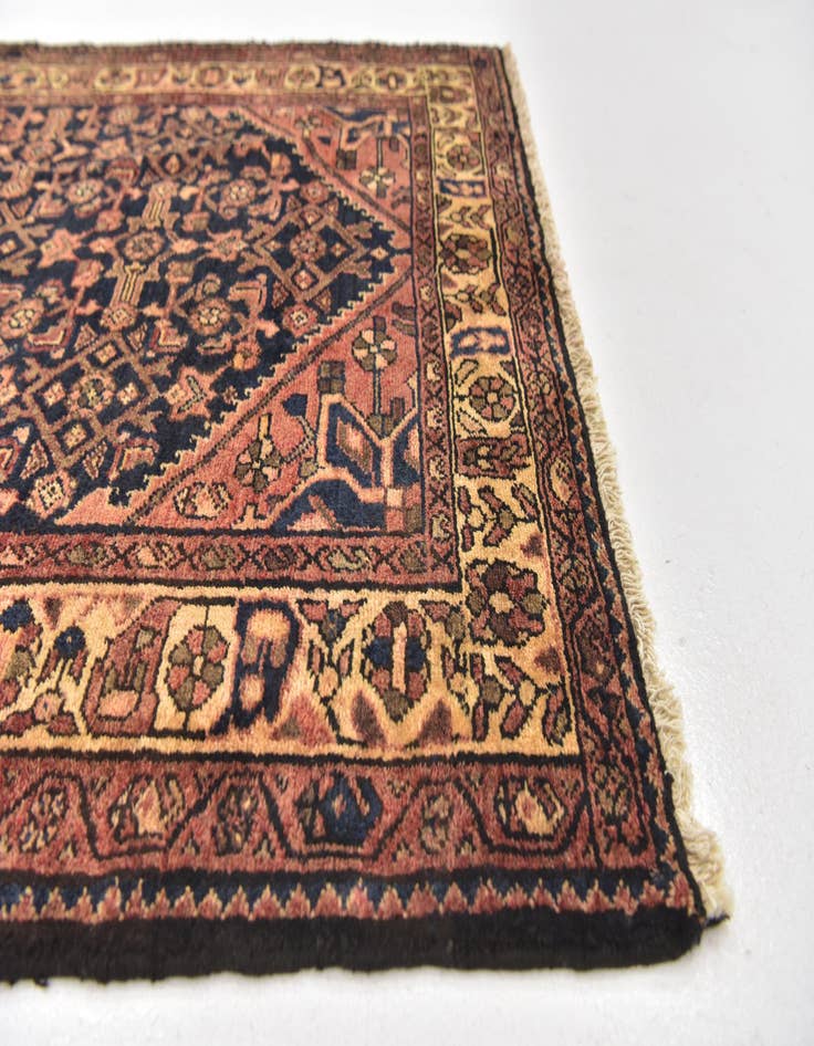 Detail image of  3' 9 x 9' 10  Hand Knotted Hossainabad Persian Wool Runner Rug