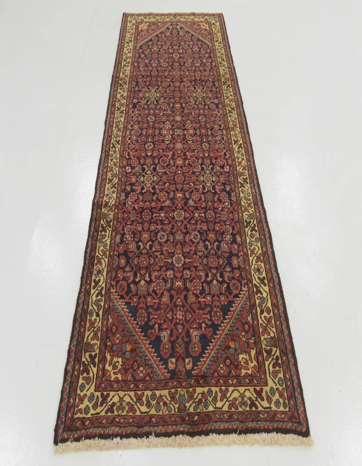 Detail image of  3' 8 x 9' 10  Hand Knotted Hossainabad Persian Wool Runner Rug