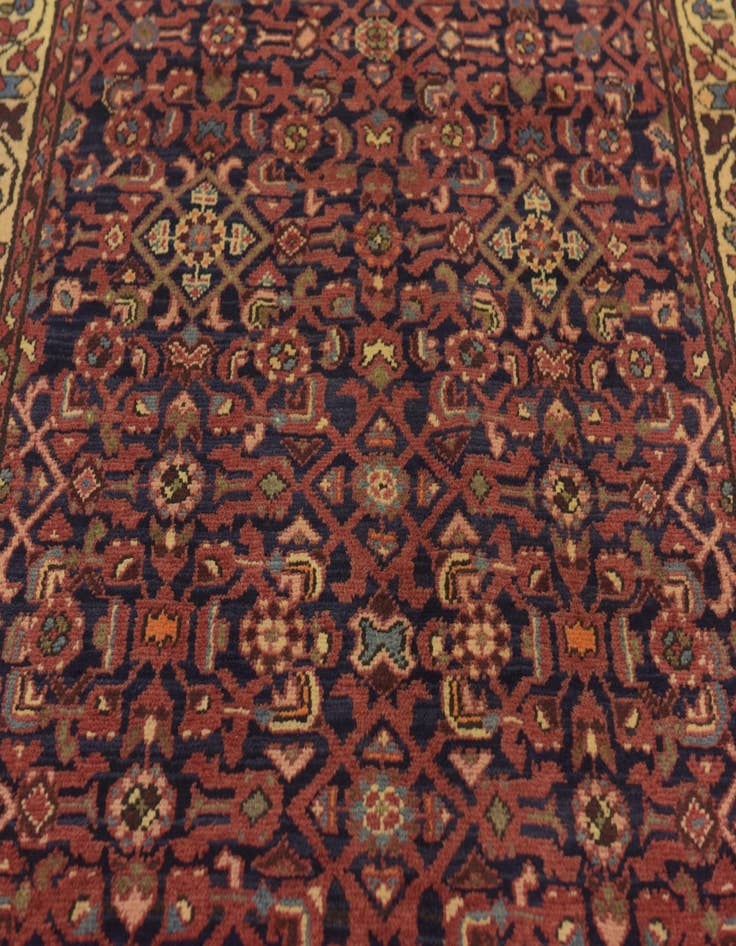 Detail image of  3' 8 x 9' 10  Hand Knotted Hossainabad Persian Wool Runner Rug