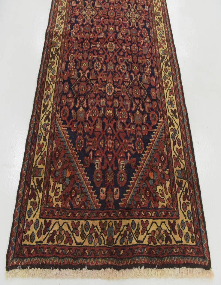 Detail image of  3' 8 x 9' 10  Hand Knotted Hossainabad Persian Wool Runner Rug