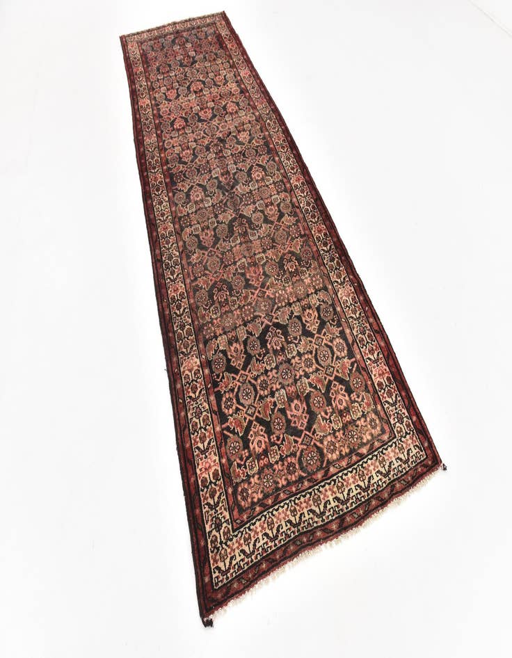 Detail image of 3' 8 x 10' 4 Hand Knotted Hossainabad Persian Wool Runner Rug