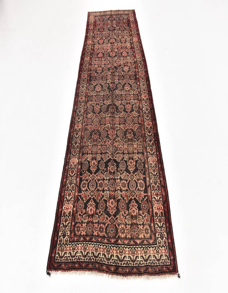 Detail image of 3' 8 x 10' 4 Hand Knotted Hossainabad Persian Wool Runner Rug