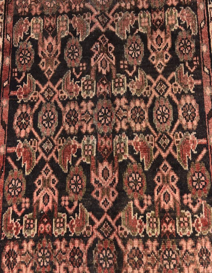 Detail image of 3' 8 x 10' 4 Hand Knotted Hossainabad Persian Wool Runner Rug