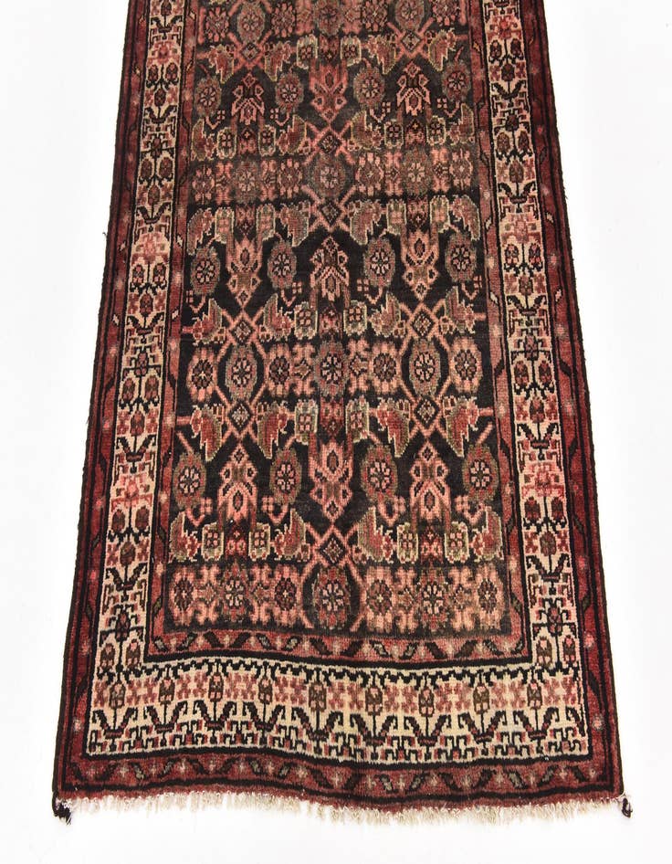 Detail image of 3' 8 x 10' 4 Hand Knotted Hossainabad Persian Wool Runner Rug