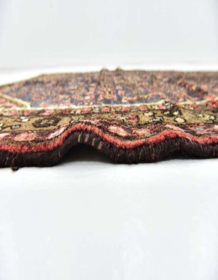 Detail image of  4' x 10' 5  Hand Knotted Hossainabad Persian Wool Runner Rug