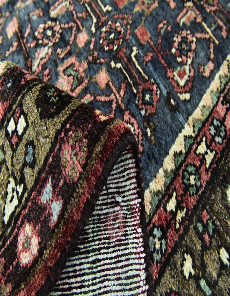 Detail image of  4' x 10' 5  Hand Knotted Hossainabad Persian Wool Runner Rug