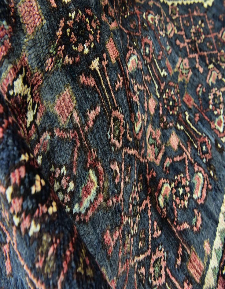 Detail image of  4' x 10' 5  Hand Knotted Hossainabad Persian Wool Runner Rug