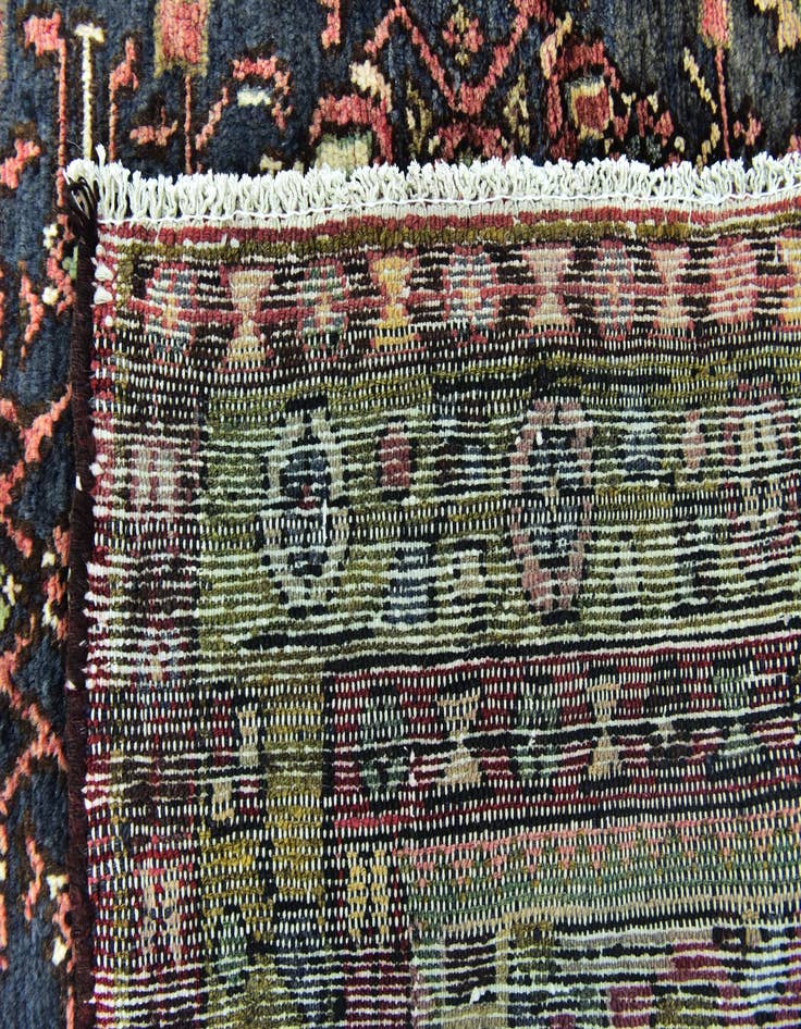 Detail image of  4' x 10' 5  Hand Knotted Hossainabad Persian Wool Runner Rug