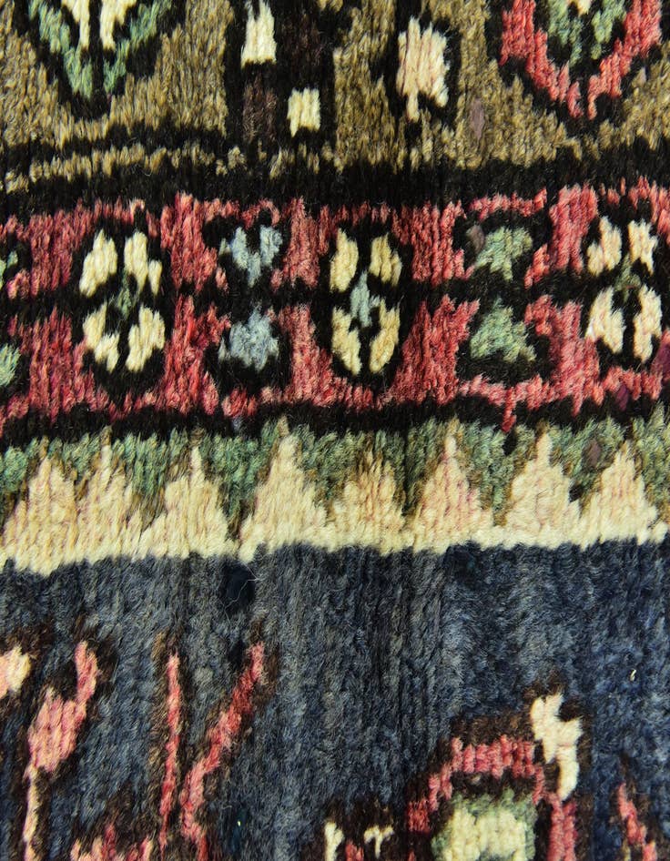 Detail image of  4' x 10' 5  Hand Knotted Hossainabad Persian Wool Runner Rug