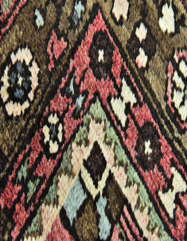 Detail image of  4' x 10' 5  Hand Knotted Hossainabad Persian Wool Runner Rug