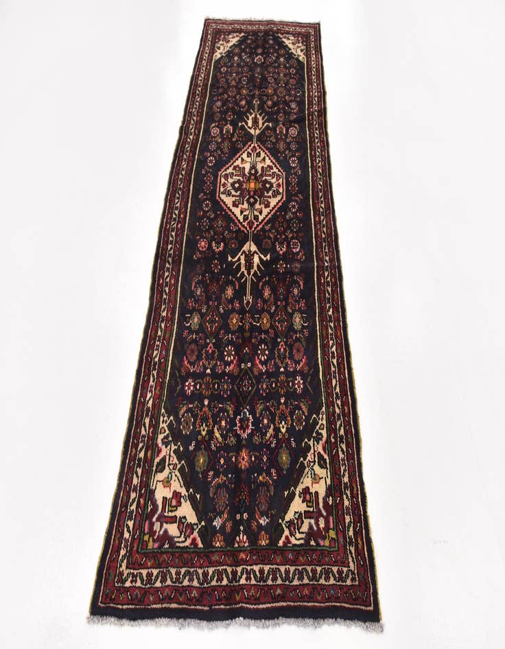 Detail image of  3' 8 x 9' 8  Hand Knotted Hossainabad Persian Wool Runner Rug