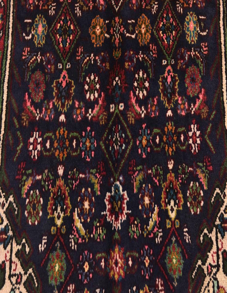 Detail image of  3' 8 x 9' 8  Hand Knotted Hossainabad Persian Wool Runner Rug