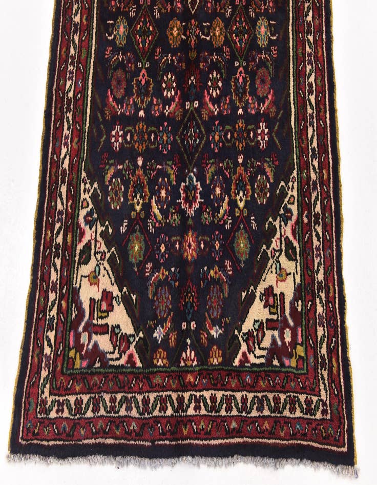 Detail image of  3' 8 x 9' 8  Hand Knotted Hossainabad Persian Wool Runner Rug