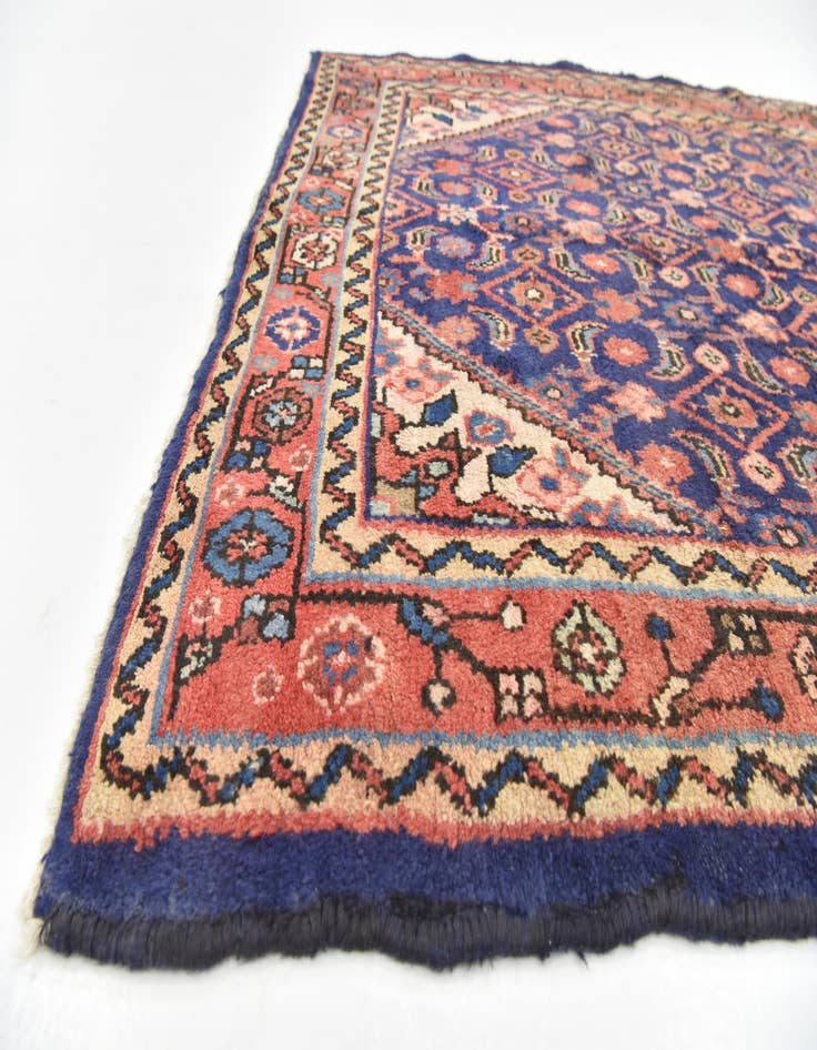 Detail image of  4' x 10' 3  Hand Knotted Hossainabad Persian Wool Runner Rug