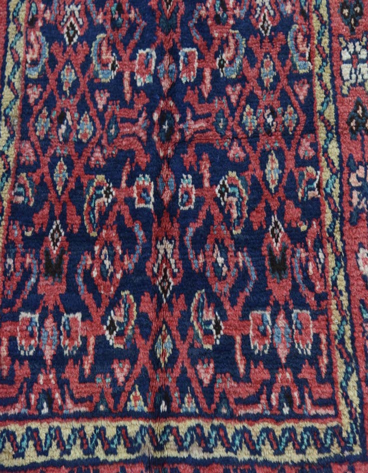 Detail image of  3' 6 x 9' 8  Hand Knotted Hossainabad Persian Wool Runner Rug