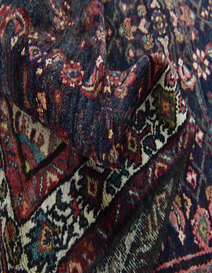 Detail image of 3' 9 x 10' 4 Hand Knotted Hossainabad Persian Wool Runner Rug