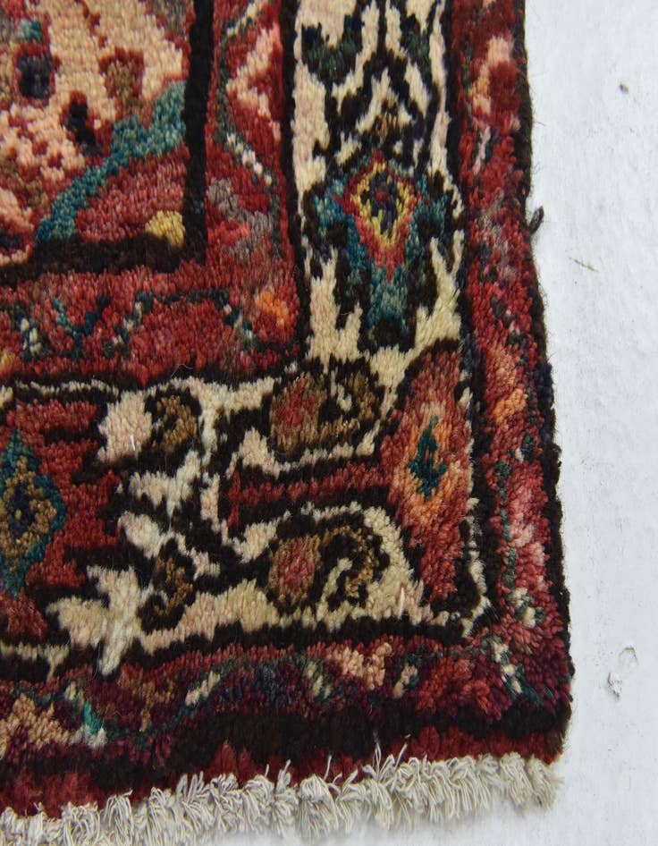Detail image of 3' 9 x 10' 4 Hand Knotted Hossainabad Persian Wool Runner Rug