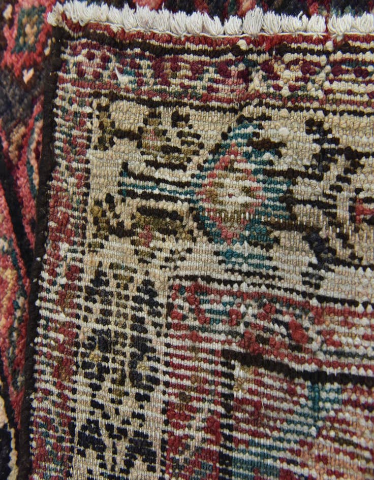 Detail image of 3' 9 x 10' 4 Hand Knotted Hossainabad Persian Wool Runner Rug