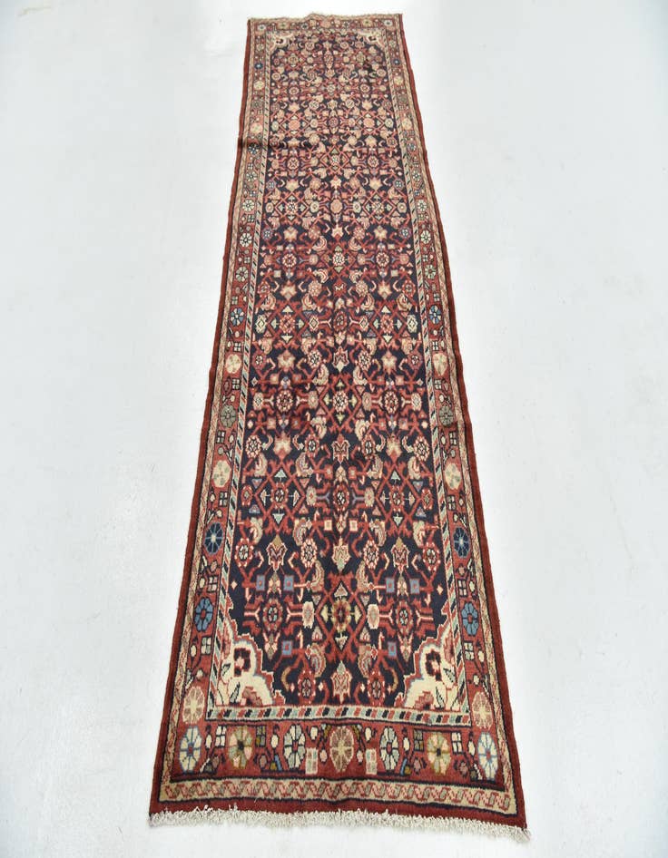 Detail image of  3' 6 x 9' 8  Hand Knotted Hossainabad Persian Wool Runner Rug