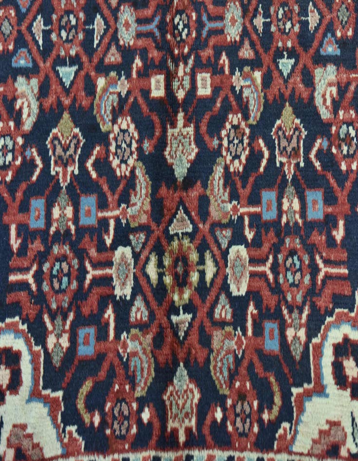 Detail image of  3' 6 x 9' 8  Hand Knotted Hossainabad Persian Wool Runner Rug