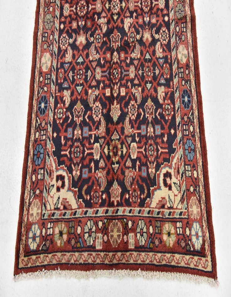 Detail image of  3' 6 x 9' 8  Hand Knotted Hossainabad Persian Wool Runner Rug