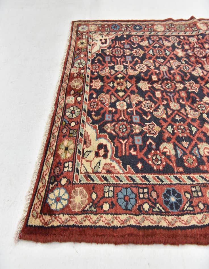 Detail image of  3' 6 x 9' 8  Hand Knotted Hossainabad Persian Wool Runner Rug