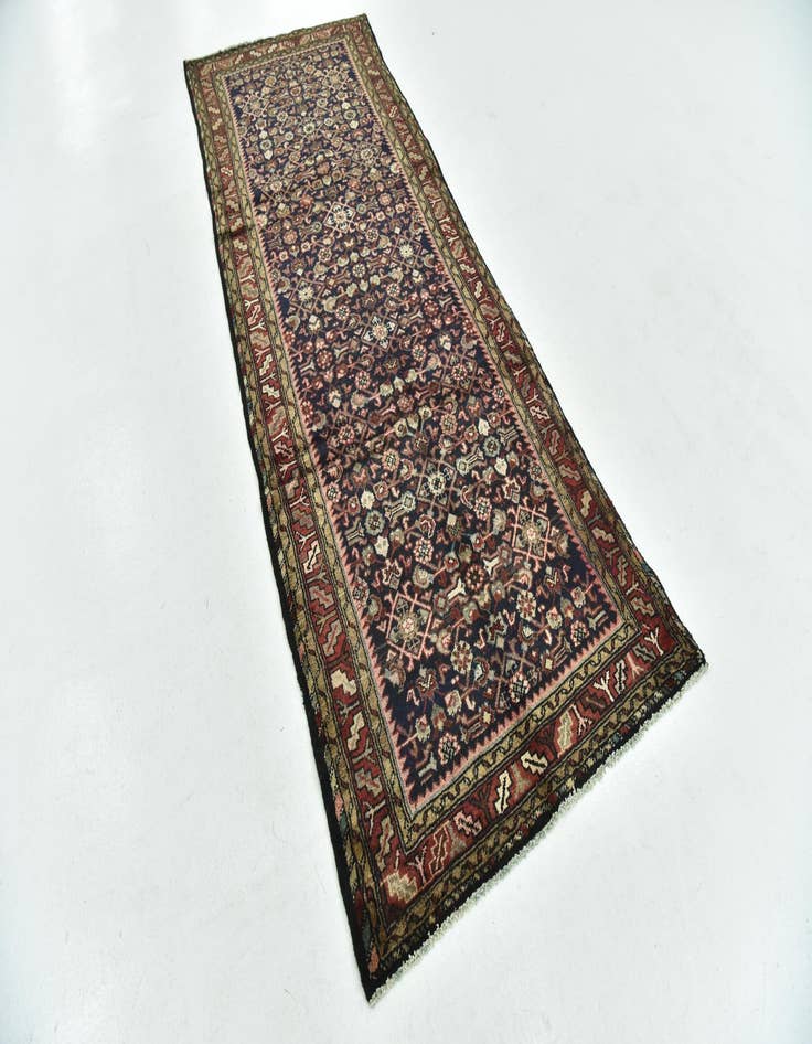 Detail image of  3' 7 x 9' 6  Hand Knotted Hossainabad Persian Wool Runner Rug