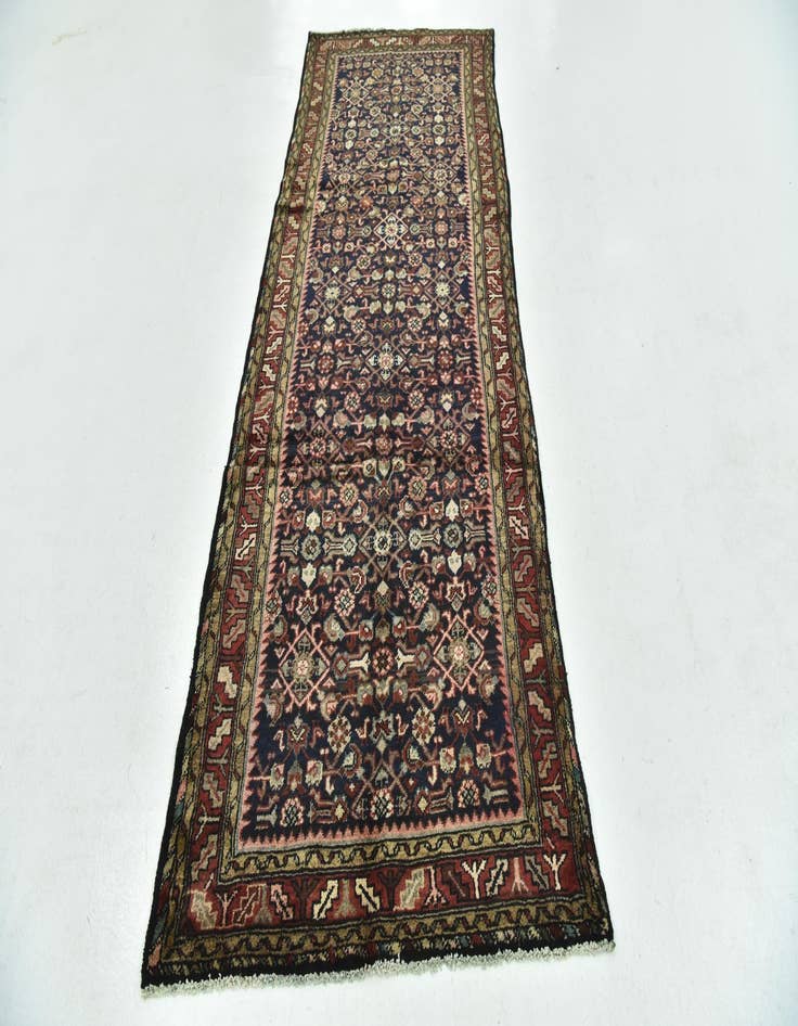 Detail image of  3' 7 x 9' 6  Hand Knotted Hossainabad Persian Wool Runner Rug