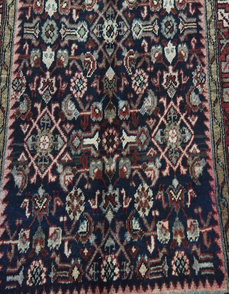 Detail image of  3' 7 x 9' 6  Hand Knotted Hossainabad Persian Wool Runner Rug